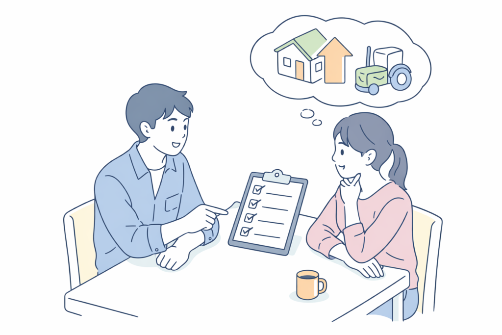 就農について話し合う夫婦